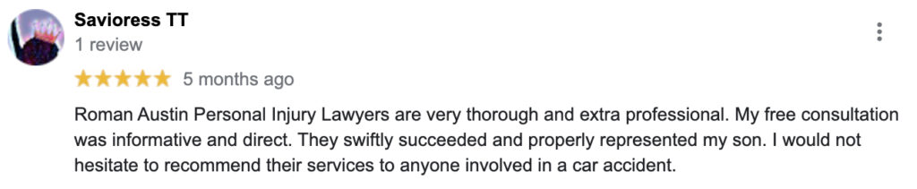 Tampa Car Accident Client Review