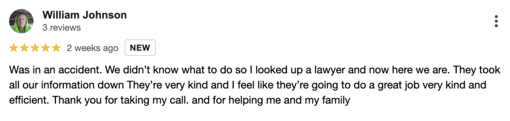 St Petersburg Car Accident Client Review