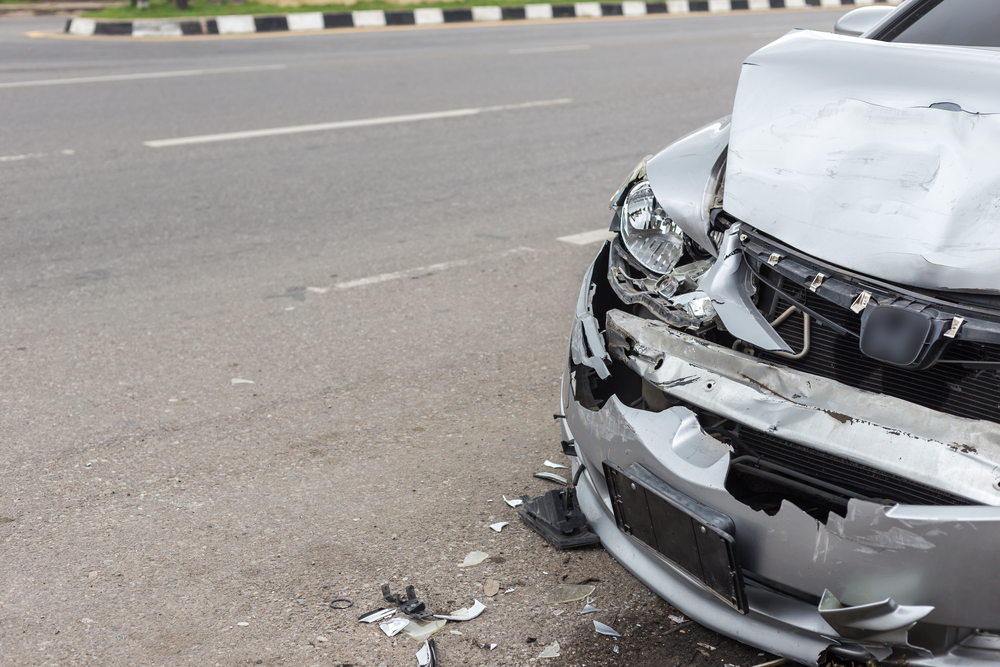 car damaged in an accident