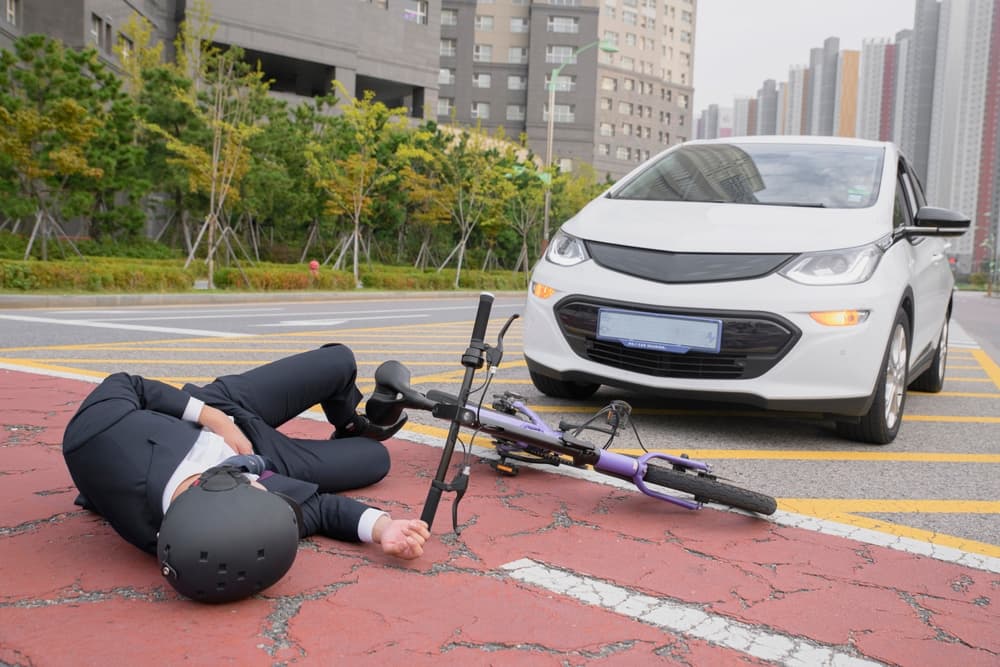 Electric bike accident with distracted car driver
