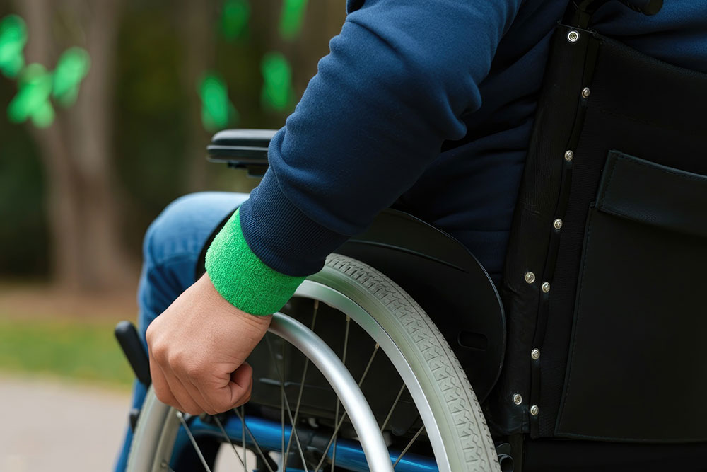 Person in a wheelchair outdoors representing life-changing catastrophic injuries and long-term care needs