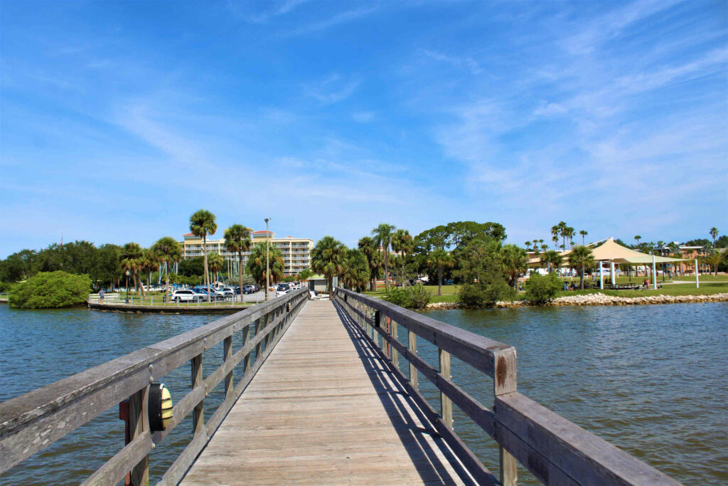 Waterfront pier in Safety Harbor served by local Lyft accident lawyers.